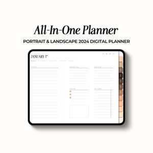 Digital Planner, 2024 Dated Planner, Daily iPad Planner, GoodNotes & Notability Planner, Hourly Planner, Digital Calendar