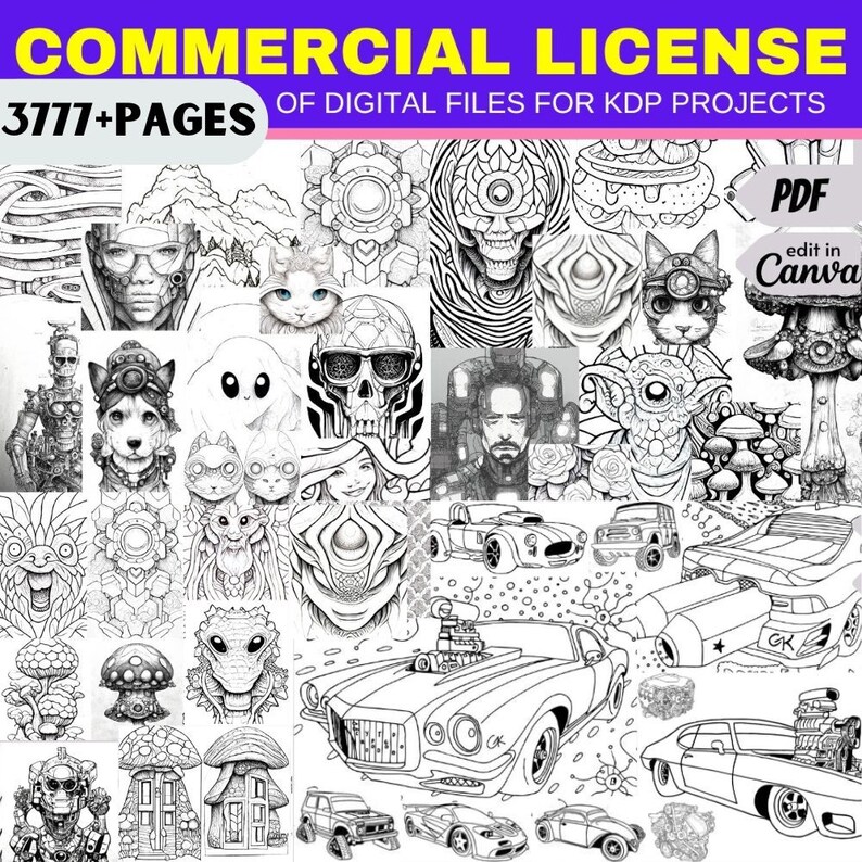 Mega Coloring Bundle Of Coloring Pages For Kdp Comercial License Or