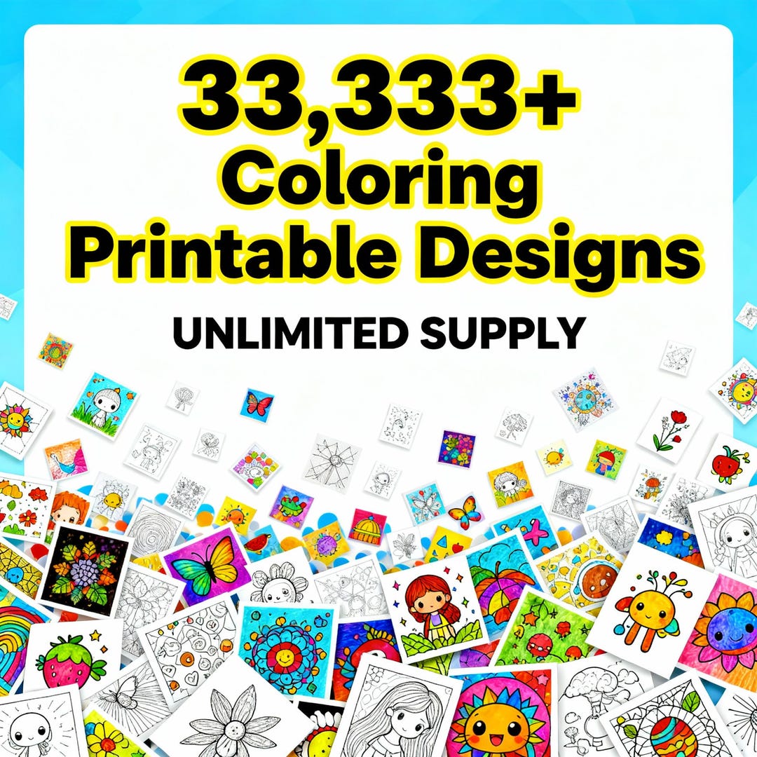 Digital Printable Coloring Pages Mega Pack – 30,000+ Designs for Adults ...