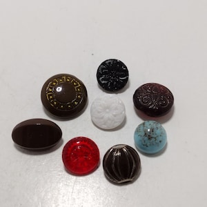 Assorted Set of Vintage Glass Buttons