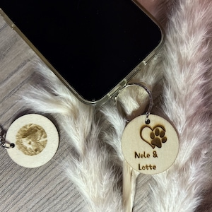 Wooden pendant / mobile phone pendant / customizable / individual / with engraving / gift idea