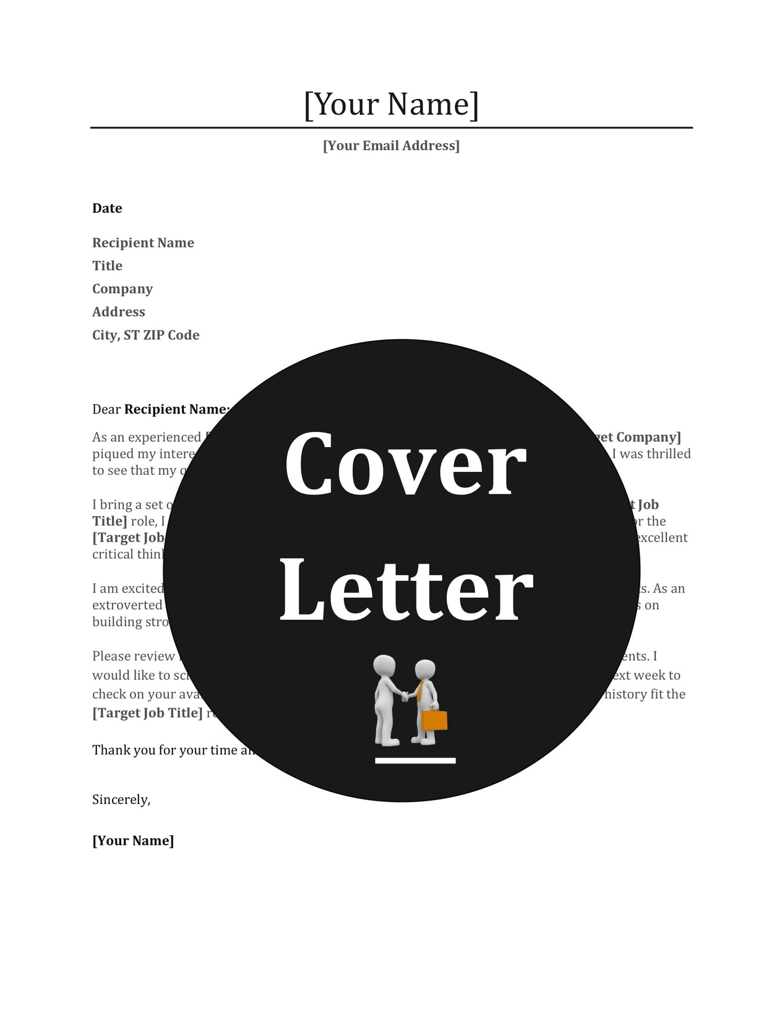 Cover Letter Template Etsy