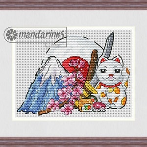 Japan Digital Cross Stitch Pattern DMC Chart Embroidery Instant Download Active