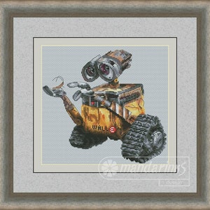 The Robot Digital Cross Stitch Pattern DMC Chart Embroidery Instant Download
