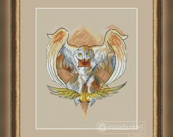 The Owl Digital Cross Stitch Pattern DMC Chart Embroidery Instant Download