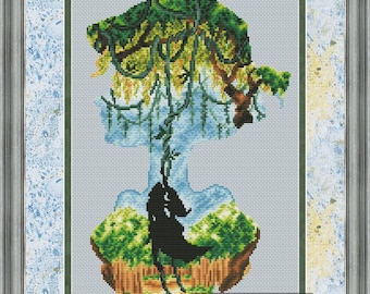 Patrón de punto de cruz digital Silhouette 8, gráfico DMC para bordado, descarga instantánea