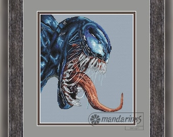 Descarga instantánea de bordado de gráfico DMC de patrón de punto de cruz digital Symbiote