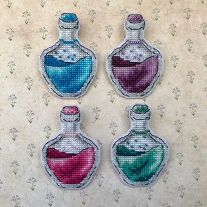 Witch Potions set (4 charts) Digital Cross Stitch Pattern DMC Chart Embroidery Instant Download