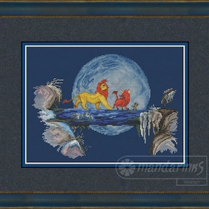 Lion's golden Trio Digitales Kreuzstichmuster DMC Stickdatei Sofort Download