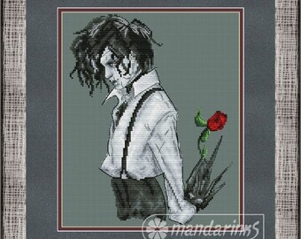 Edward Tijeras Manos Digital Cross Stitch Patrón DMC Gráfico Bordado Descarga Instantánea