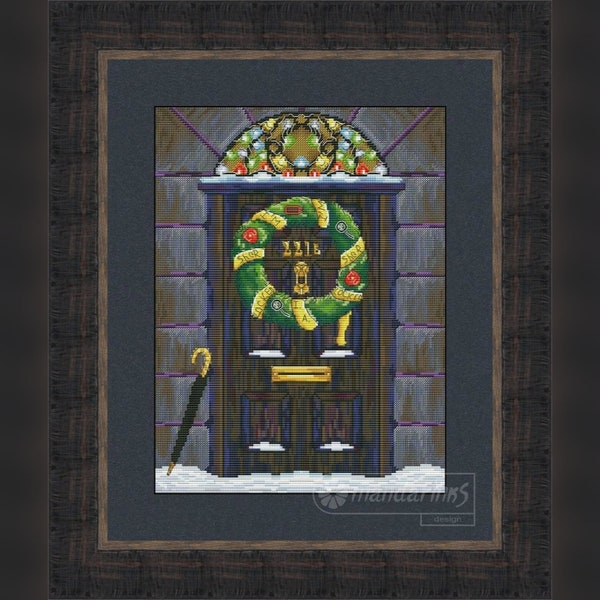 Baker Street 221B Sherlock's Door Digital Cross Stitch Pattern DMC Chart Embroidery Instant Download