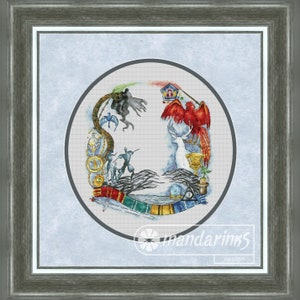 Magic Wreath Digital Cross Stitch Pattern DMC Chart Embroidery Instant Download