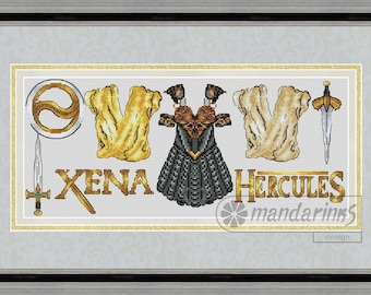 Patrón de punto de cruz de Xena Hércules (PDF digital)