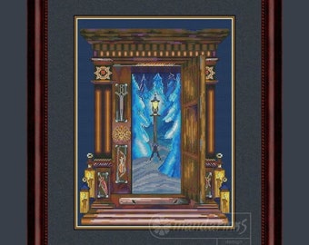 Patrón de punto de cruz digital "El Armario de Narnia" (DMC) Gráfico de bordado Descarga instantánea