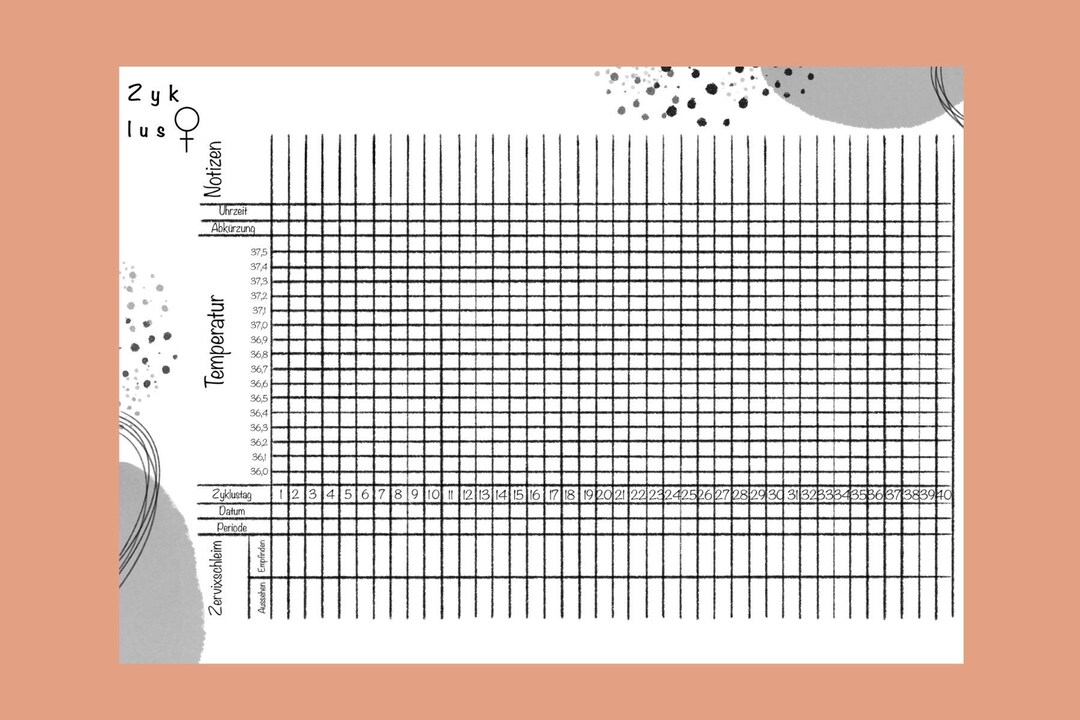 Zyklus Tracker / Zyklusblatt Vorlage Zum Ausfüllen - Etsy