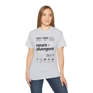 100% autistisch voedingslabel T-shirt | Grappig T-shirt Autism Pride | Uniek cadeau voor bewustwording en ondersteuning van autisme