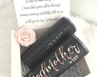 godparents proposal- godmother proposal- godfather proposal- baptism gift -christening gift -godparents box- godparents tumblers