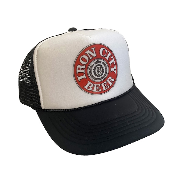 Iron City Beer Hat Snapback Adjustable Cap | Vintage Black Iron City Beer Trucker Hat