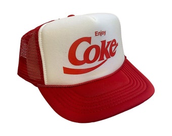 Coca Cola Hat Snapback Adjustable Cap | Vintage Red Enjoy Coke Trucker Hat