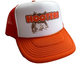 Hooters Hat Snapback Adjustable Cap | Vintage Orange Alan Kulwicki Nascar Hooters Trucker Hat