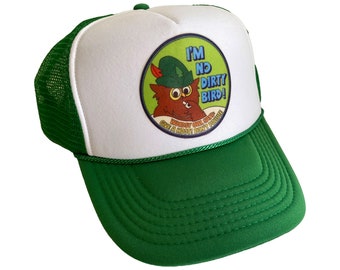 Woodsy Owl Hat Snapback Adjustable Cap | Vintage Green Woodsy Give a Hoot Trucker Hat