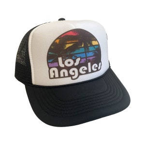 Los Angeles Hat LA Snapback Adjustable Cap | Vintage Black Los Angeles Trucker Hat