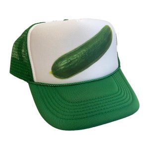 Cucumber Hat Snapback Adjustable Cap | Vintage Green Funny Cucumber Tucker Hat