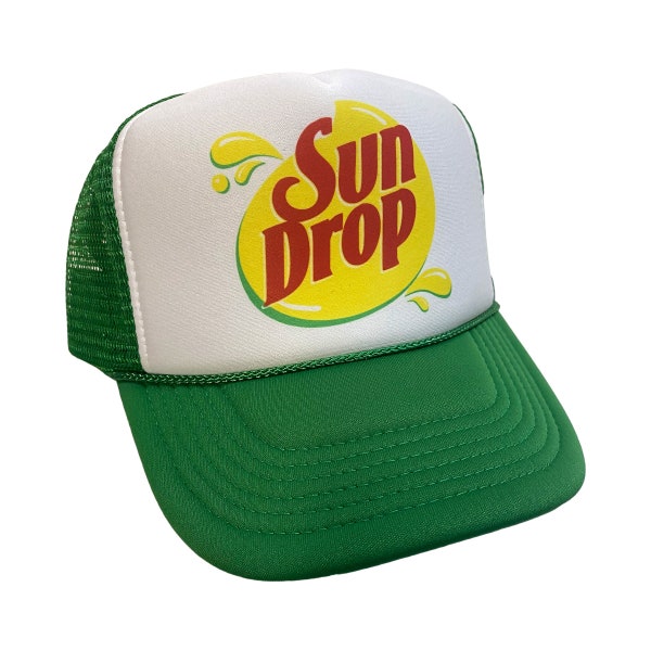 Sun Drop Hat Snapback Adjustable Cap | Vintage Green Soda Sun Drop Trucker Hat