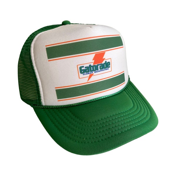 Gatorade Hat Snapback Adjustable Cap | Vintage Green Gatorade 70s Trucker Hat