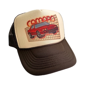Camaro Hat Snapback Adjustable Cap | Vintage Brown 70s Camaro Trucker Hat