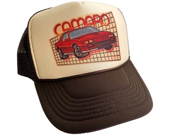 Camaro Hat Snapback Adjustable Cap | Vintage Brown 70s Camaro Trucker Hat