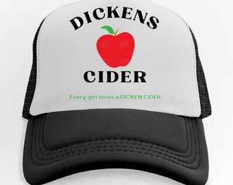 Dicken's Cider Hat Adjustable Snapback Mesh Hat Unisex Drinking Trucker Hat