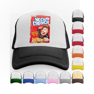 No Cap&#39;n Crunch Hat Adjustable Snapback Captin Crunch Parody Mesh Hat Unisex Trucker Hat