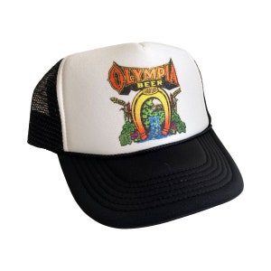 Olympia Beer Hat Snapback Adjustable | Olympia Beer Vintage Drinking Trucker Hat Black