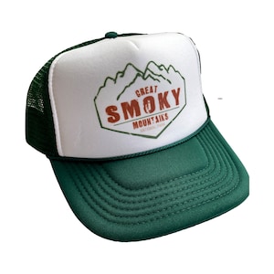 Casquette réglable Snapback Great Smokey Mountains | vintage vert Smokey Mountains Park Tucker chapeau
