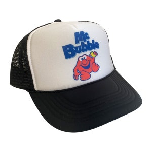 Mr. Bubble Hat Snapback Verstellbare Kappe | Vintage Schwarzer Mr. Bubble Tucker Hut