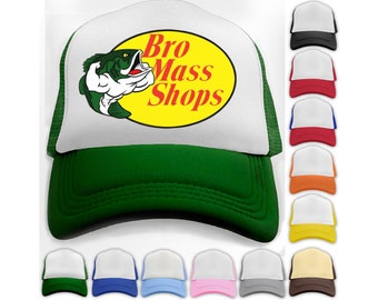 Bro Mass Shop Hat Adjustable Snapback Bass Pro Shop Parody Mesh Hat Unisex Trucker Hat