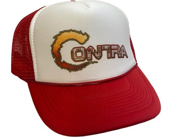 Contra Hat Snapback Adjustable Cap | Vintage Red Game Contra Tucker Hat