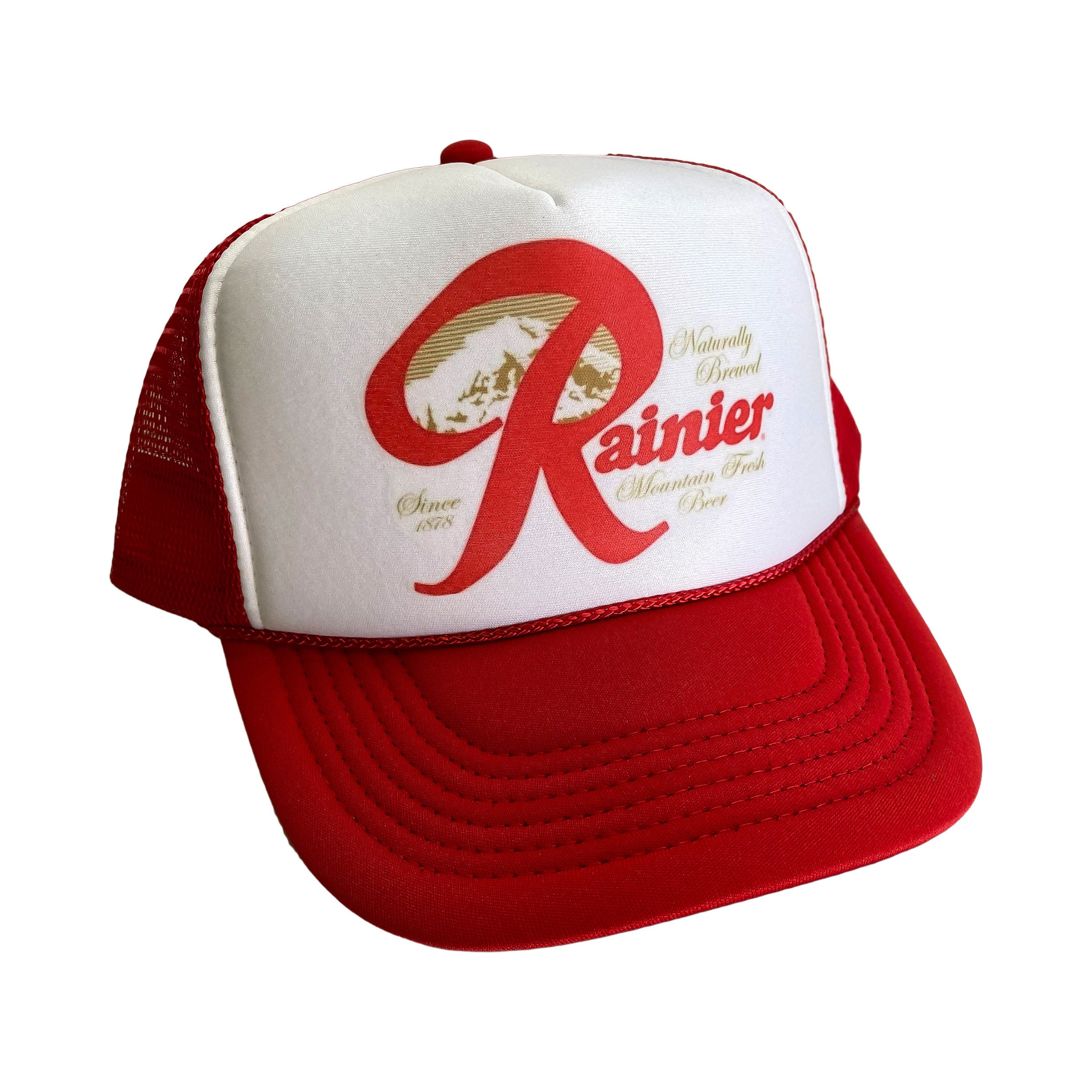 Rainier Beer Hat Snapback Adjustable Vintage 70s Red Rainier Beer