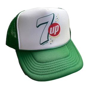 7up Soda Hat Snapback Adjustable Cap | Vintage Green 7up Tucker Hat