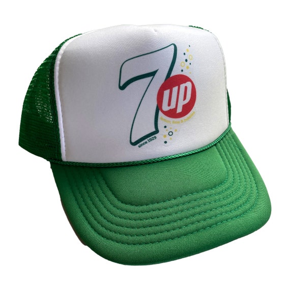 7up Soda Hat Snapback Adjustable Cap | Vintage Green 7up Tucker Hat