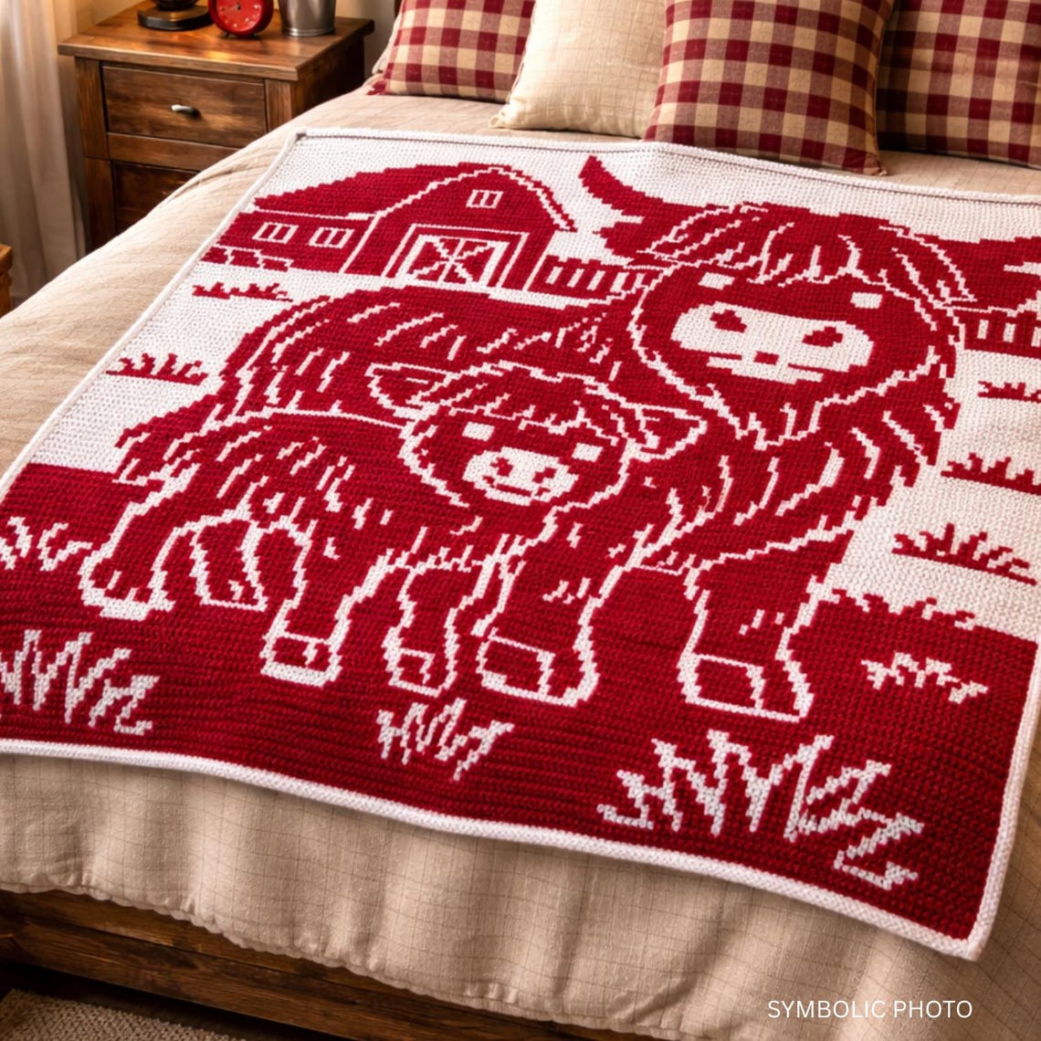 Highland Cow Crochet Blanket Pattern | Overlay Mosaic Crochet Throw ...