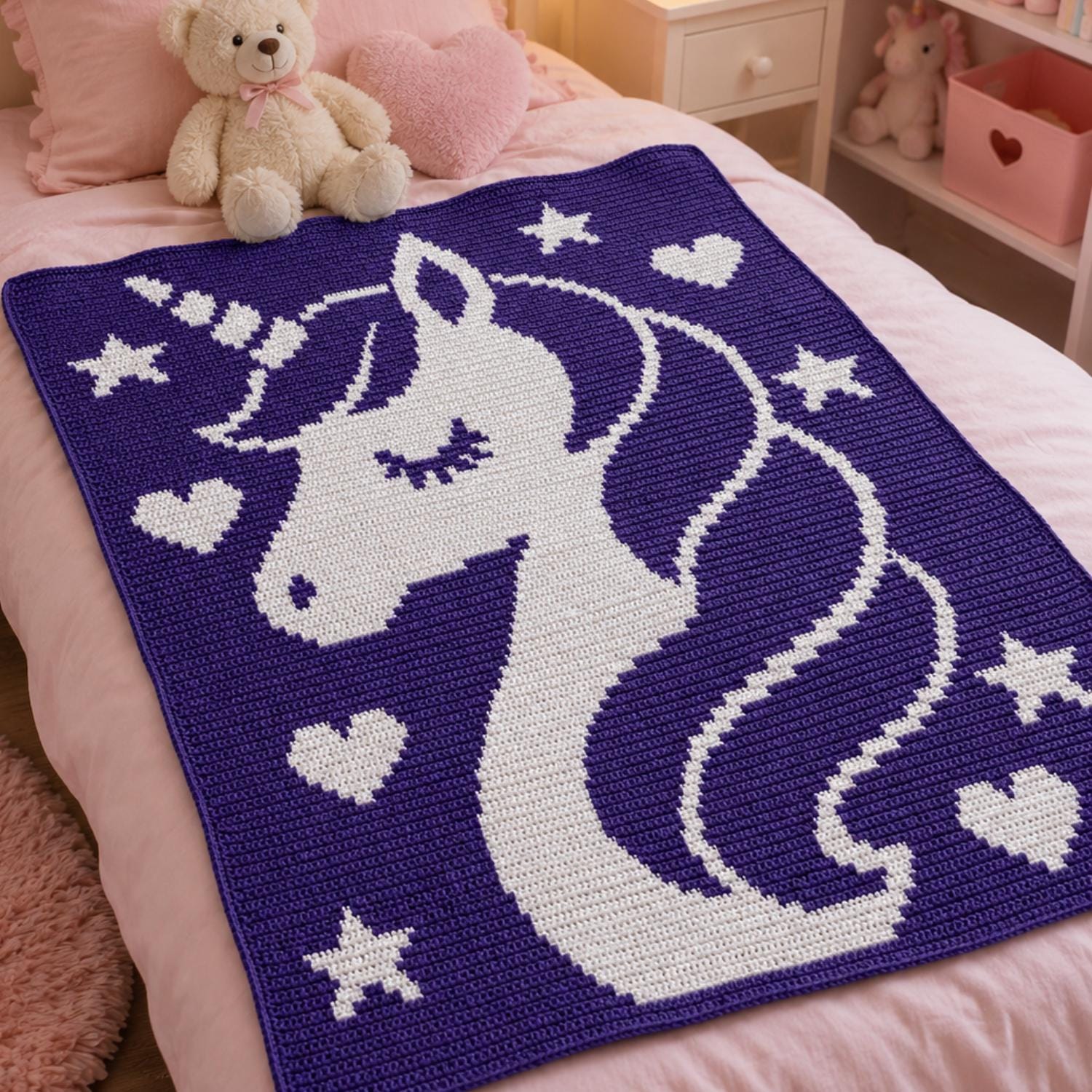 40 Unicorn Crochet Patterns to Spark a Little Handmade Magic 38 Unicorn Crochet Blanket Pattern Unicorn Mosaic Crochet