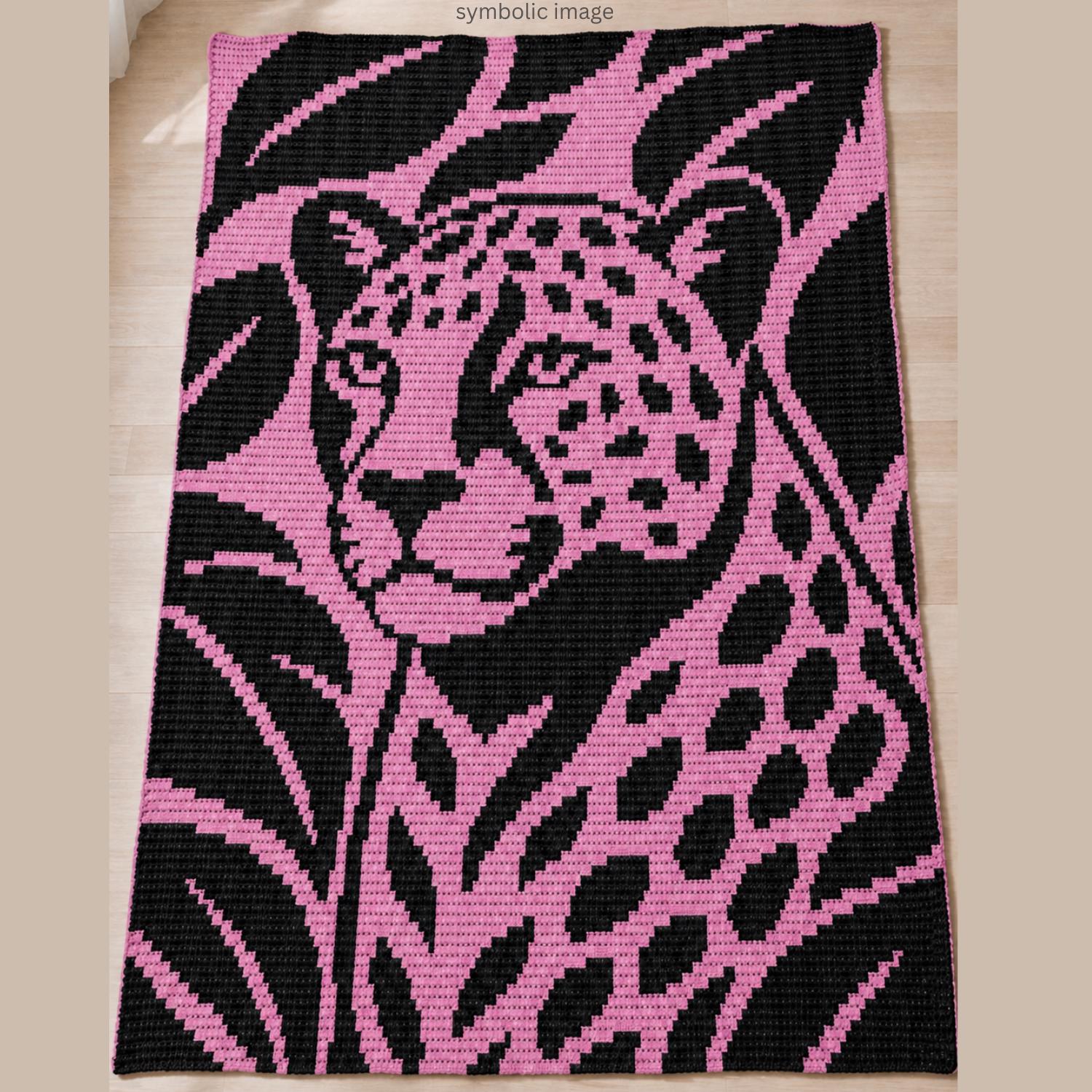 Tropical Leopard Overlay Mosaic Crochet Blanket Pattern | Jungle