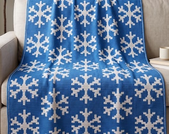 Snowflake Mosaic Overlay Mosaic Crochet Blanket Pattern | Winter Throw PDF | Overlay Mosaic Afghan | Christmas Crochet Pattern