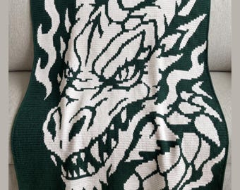 Dragon Breath Overlay Mosaic Crochet Pattern | Dragon Blanket PDF | Overlay Mosaic Crochet | Dragon Afghan | Fantasy Crochet Pattern
