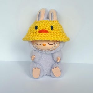 Crochet Duck Labubu Hat | Handmade Crochet Labubu Hat | Labubu Clothes Accessory | Cute Duck Hat | Labubu Accessories