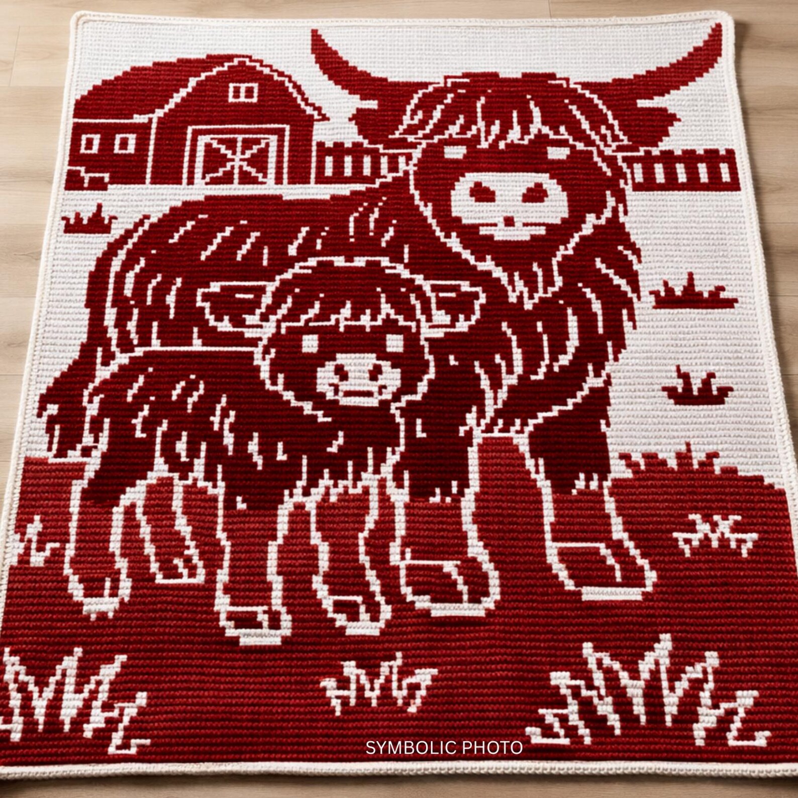 Highland Cow Crochet Blanket Pattern | Overlay Mosaic Crochet Throw ...