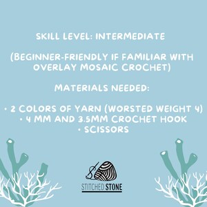 Sea Turtle Crochet Blanket Pattern | Ocean Mosaic Afghan | Coastal Overlay Throw | Two Color PDF image 2