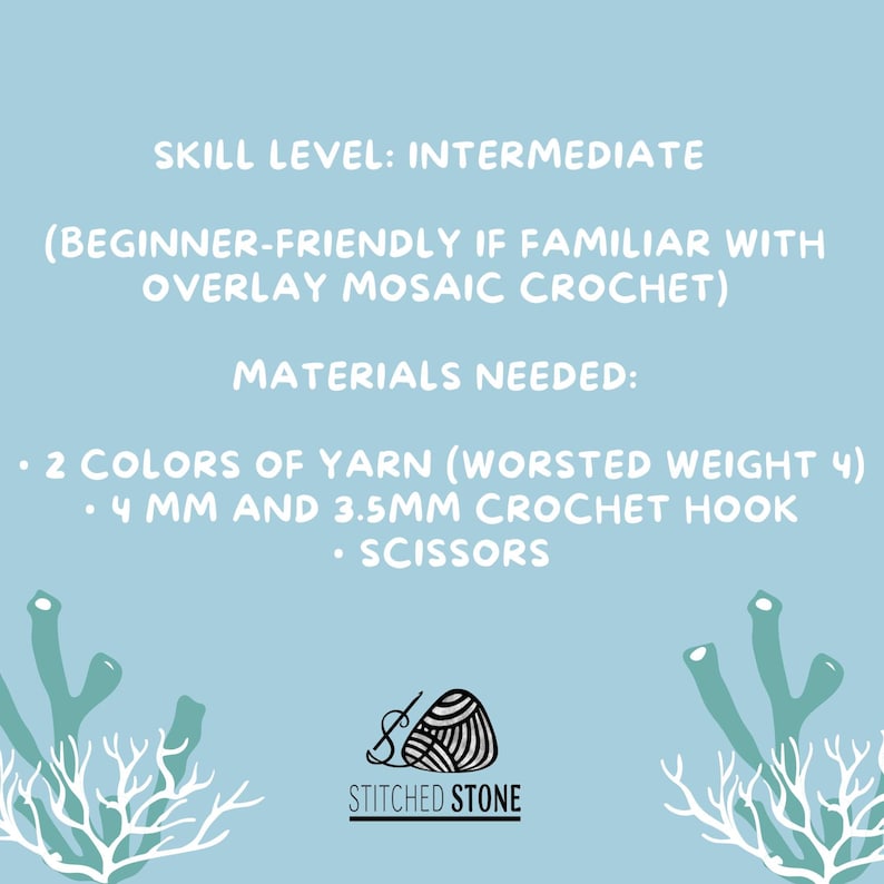Sea Turtle Crochet Blanket Pattern | Ocean Mosaic Afghan | Coastal Overlay Throw | Two Color PDF image 2